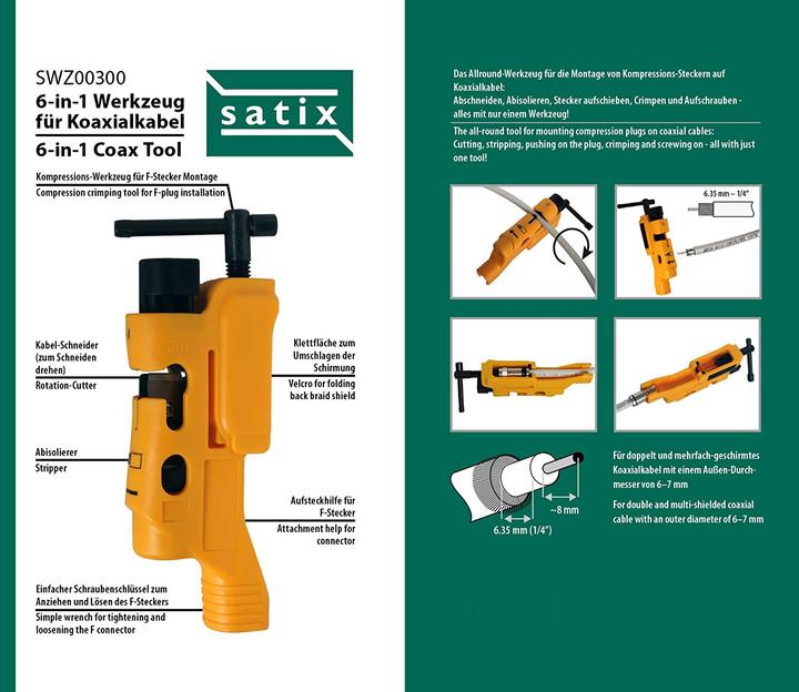 Produktbild Satix 6 in 1 Koax Multifunktions Werkzeug (2.20 mm)