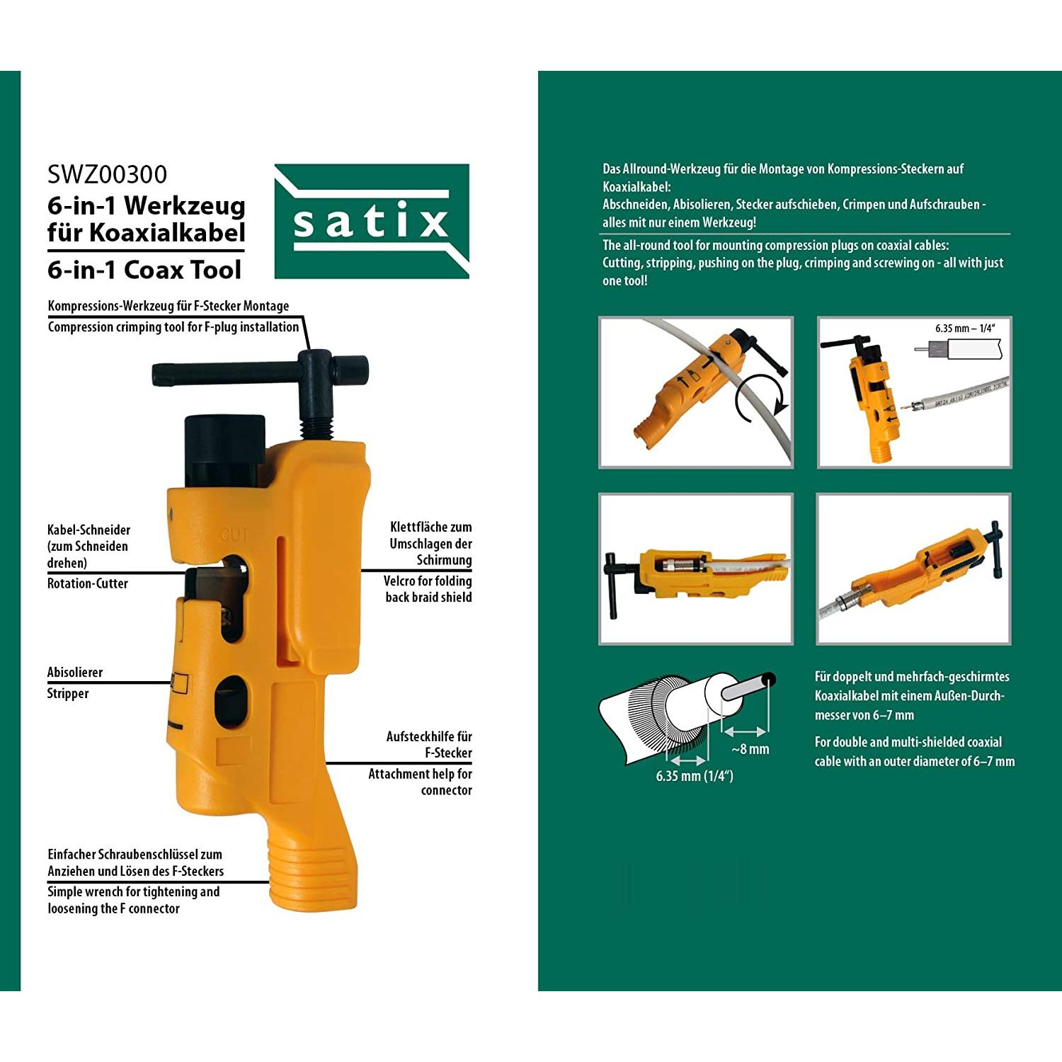 Thumbnail - Satix, Zange, 6 in 1 Koax Multifunktions Werkzeug (2.20 mm)