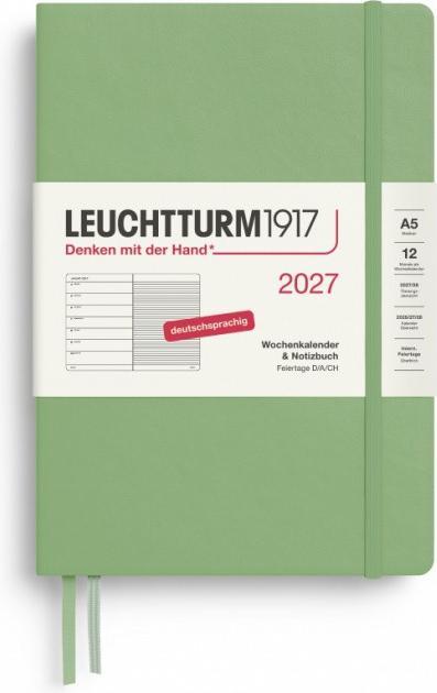 Produktbild Leuchtturm1917 Wochenkalender&NotizbuchMediumA5Salbei2027 (A5, 1 Woche / 1 Seite)