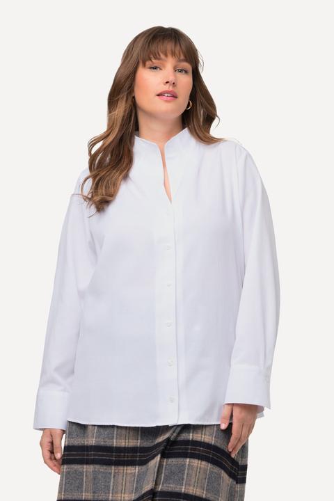 Image du produit Ulla Popken Chemise en tissu Oxford. Col calice et manches longues (58)