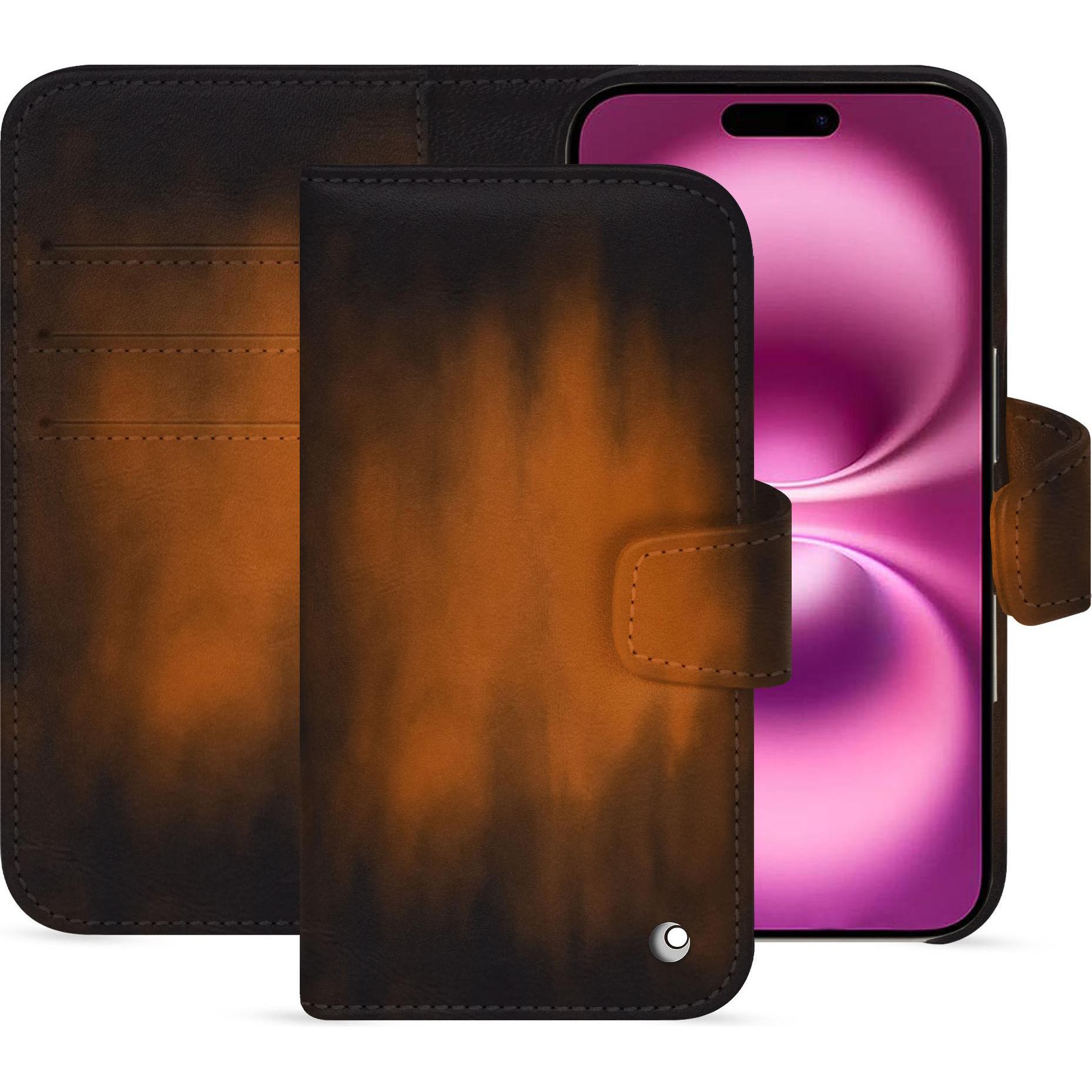 Noreve Lederschutzhülle Apple iPhone 16 Plus (Apple iPhone 16 Plus), Smartphone Hülle, Braun