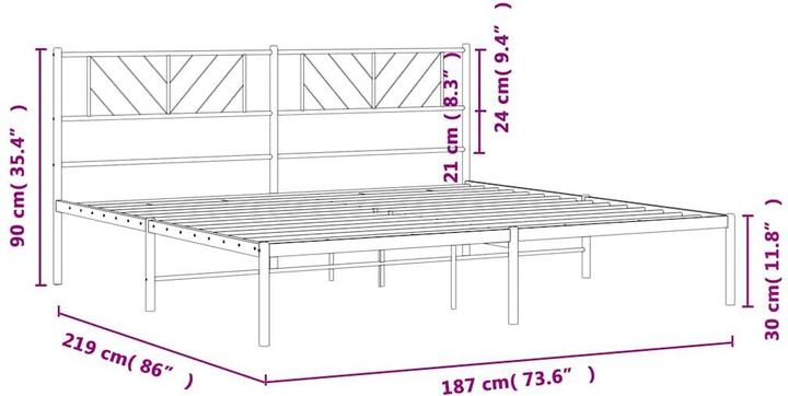 Image du produit vidaXL Metall Bettgestell (183 x 213 cm)