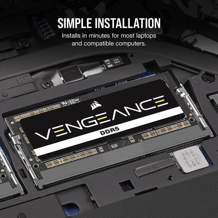 Image du produit Corsair SORAM D5 5600 16GB C48 Vengeance (1 x 16GB, 5600 MHz, RAM DDR5, SO-DIMM)