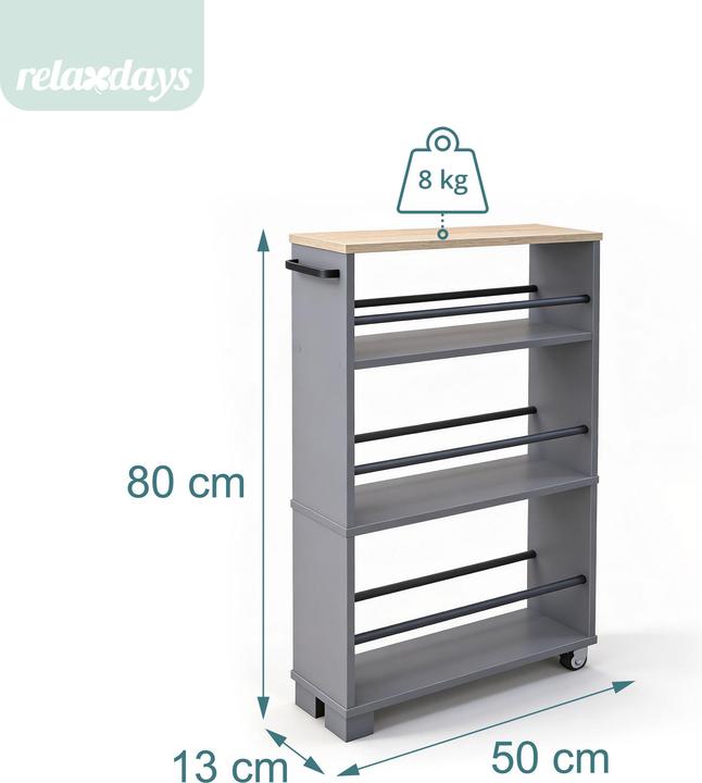Image du produit Relaxdays chariot d'angle (13 x 50 x 80 cm)