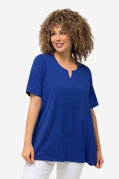 Immagine prodotto Ulla Popken T-shirt dal taglio svasato con scollo a tunica e mezze maniche (62)
