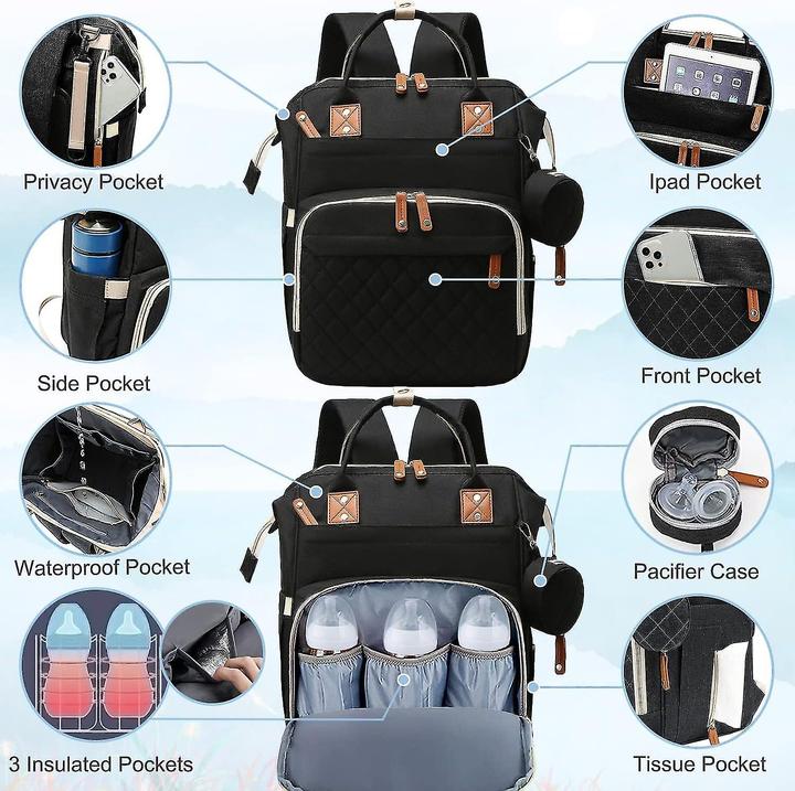 Produktbild Only-Bags.Store Grosse Kapazität Mommy Bag, Outdoor-Sport Windel Rucksack, Multi Layer Daypack Knapsack für Frauen