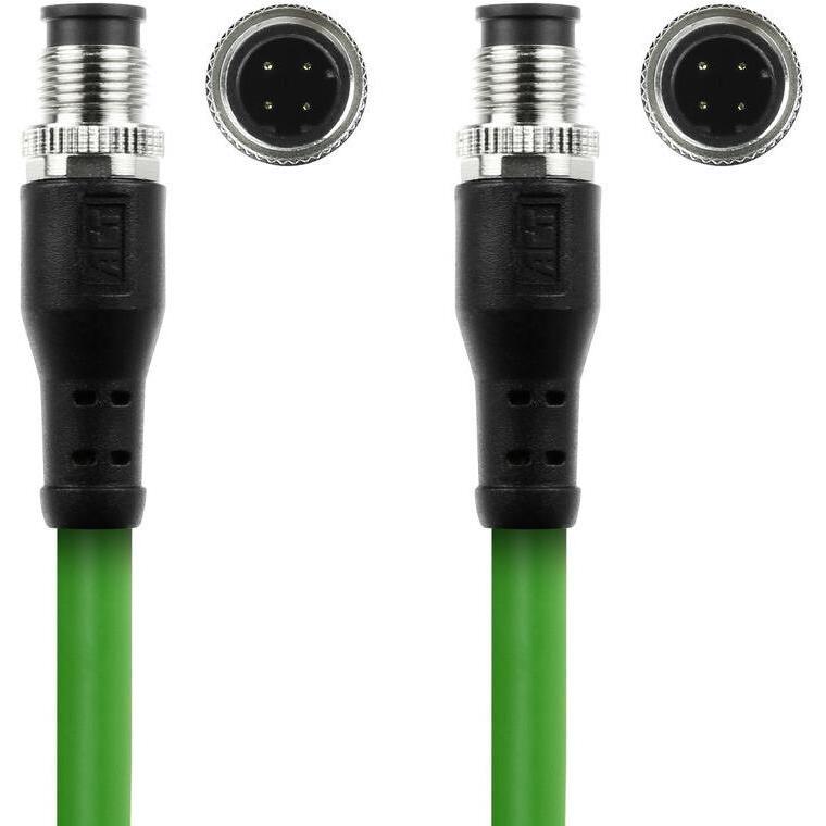Thumbnail - ACT Industrial 5.00 meters Sensor cable M12D 4-pin male to M12D 4-pin male, Superflex Xtreme TPE cable, Elektronikkabel ...