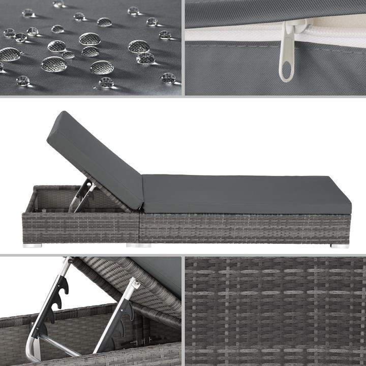 Immagine prodotto tectake 2x sedie a sdraio (184 cm)
