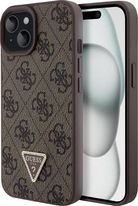 Immagine prodotto Guess PU Strass Triangle metalinis logotipo d??klas, gonne iPhone 15 Plus rudas (Apple iPhone 15 Plus)