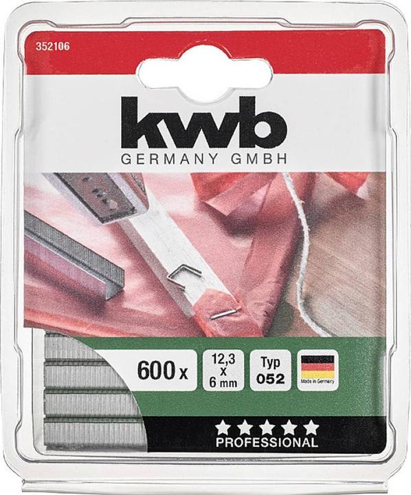Immagine prodotto kwb Klammern, 12.3 mm x 6 mm, Flachdraht, Stahl, 1400 Stk