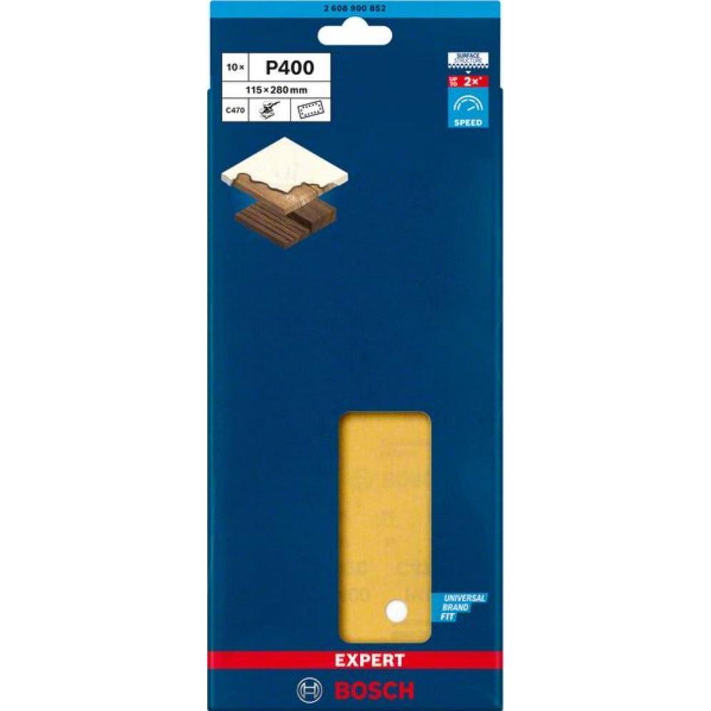 Thumbnail - Bosch Professional Zubehör, Schleifmittel, EXPERT C470 Schleifpapier mit 14 Löchern für Schwingschleifer, 115 x 280 mm, ...
