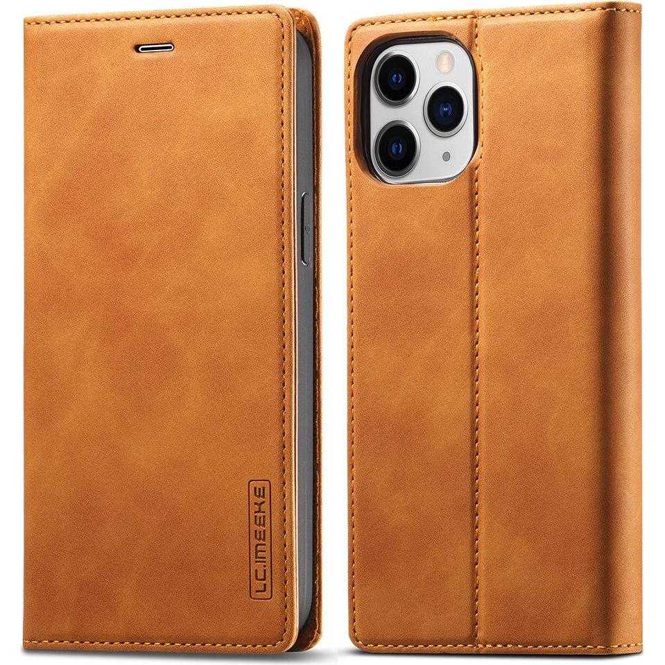 Cover-Discount iPhone 13 Pro Max - Stand Flip Case Hülle braun (Apple iPhone 13 Pro Max), Smartphone Hülle, Braun