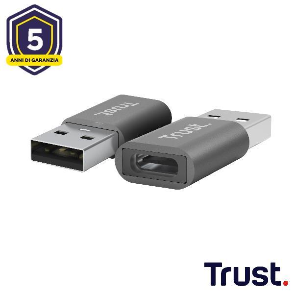 Produktbild Trust Calyx USB-A To USB-C Adapter 2p (USB Typ-C, 4.10 cm)