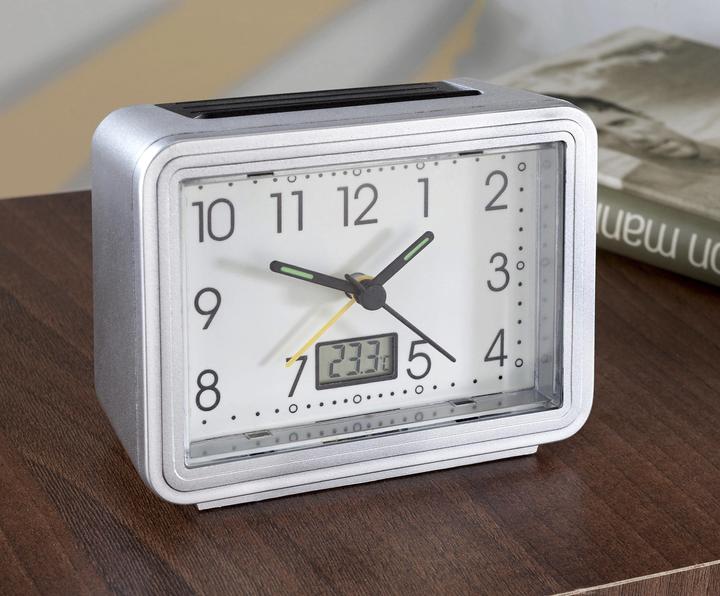 Produktbild Westfalia Wecker leuchtend, mit Temperaturanzeige, rechteckig