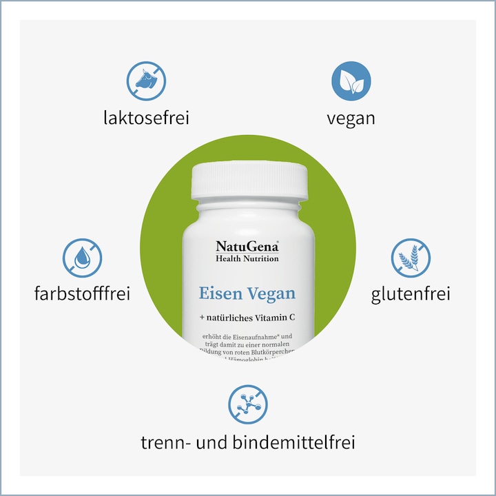 Produktbild NatuGena Eisen vegan 90 Kapseln (90 Stück, Kapseln)
