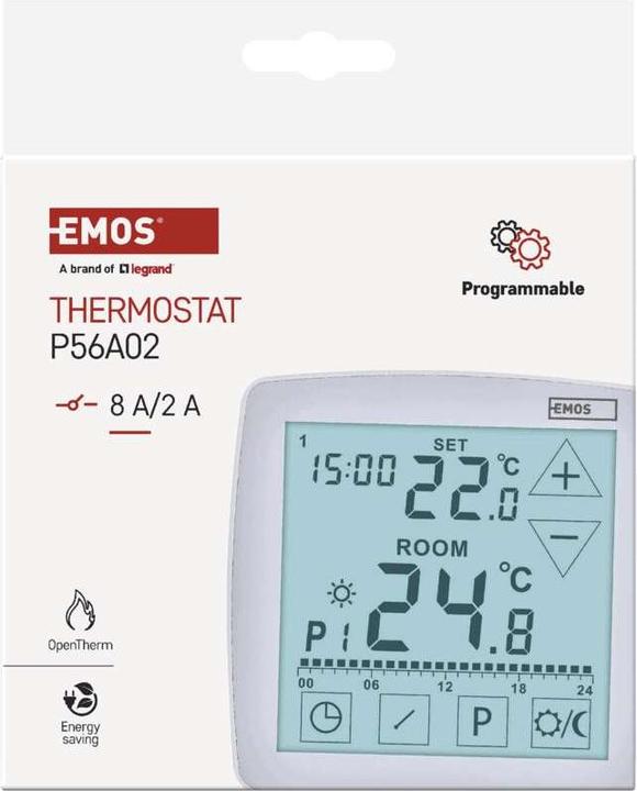 Actual product image Emos OpenTherm Raumthermostat P56A02, programmierbar, verkabelt