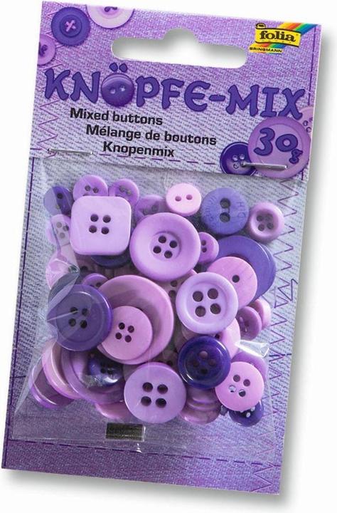 Image du produit Folia Boutons mixtes ton sur ton violet
