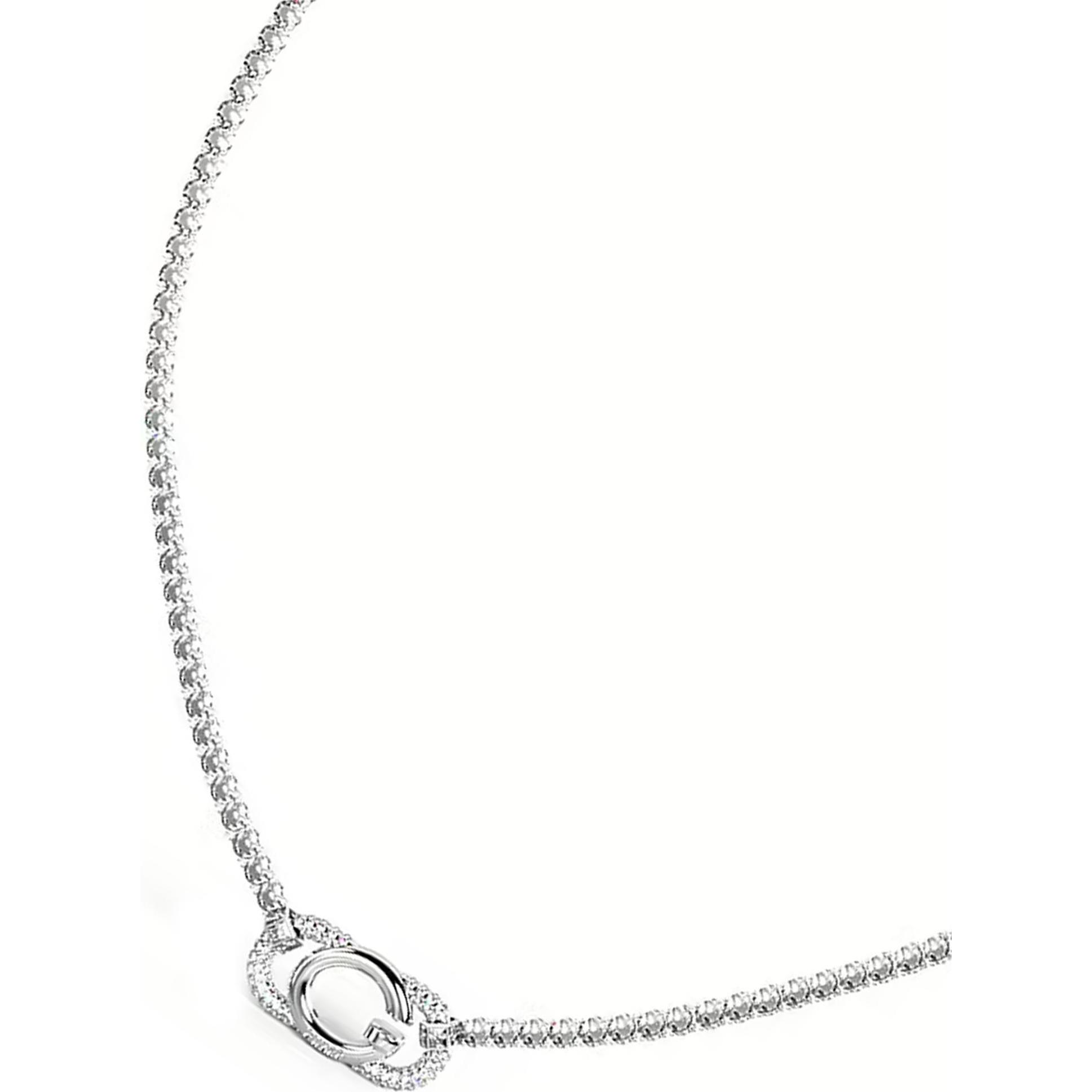 Guess, Halsschmuck, 16-18" G LOGO&CRYSTALS TENNIS Halskette, (Edelstahl)