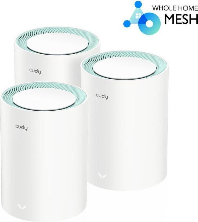 Produktbild Cudy M1300 3-PACK mesh wi-fi system Dual-band ( / ) Wi-Fi 5 (802.11ac) White 1 Internal