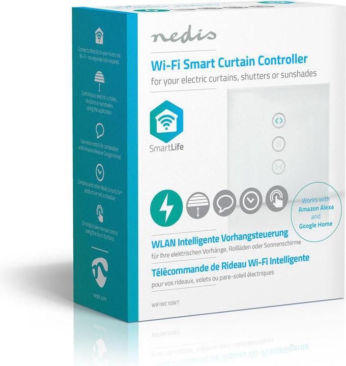 Actual product image Nedis Smartlife WIFI Wall Switch Wi-Fi Shade/Curtain Wall Mount 300 W AndroidT