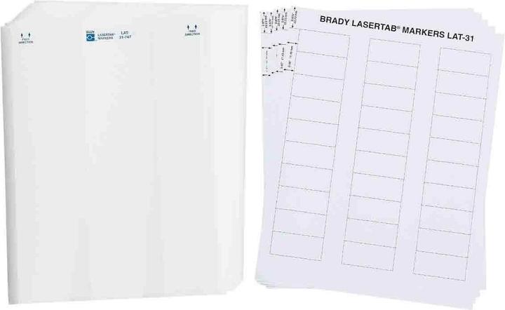 Produktbild Brady LAT-31-747-1, Polyester, Weiss, 50.80 x 22.86 mm, permanent, US-Letter, 3-bahnig (1.020 E.)