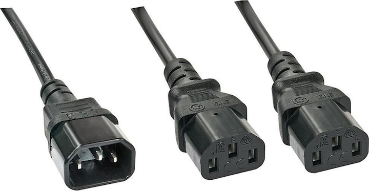 Produktbild Lindy IEC-Netzkabel C14 an 2x IEC C13 (1 m)