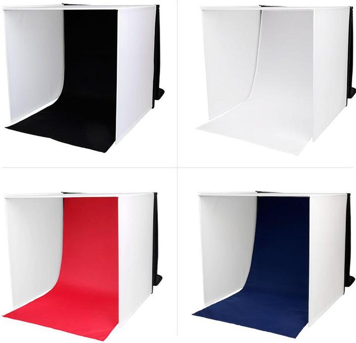 Produktbild Caruba tragbares Fotostudio mit separaten LED Lampen 60x60x60cm (Aufnahmebox)