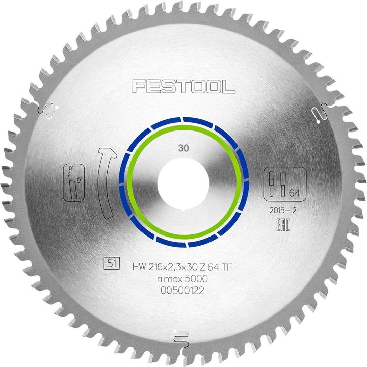 Produktbild Festool Kreissägeblatt HW 216x2,3x30 TF64