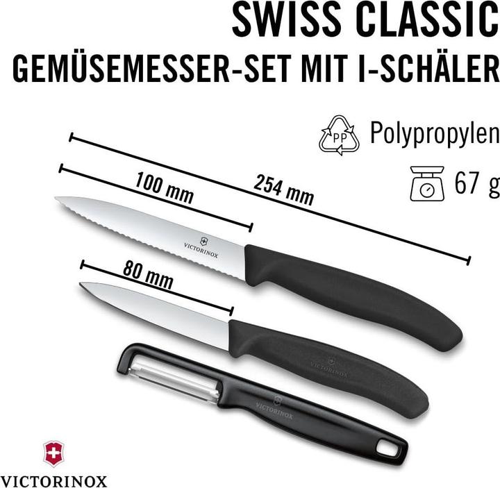 Produktbild Victorinox Gemüsemesser m.I-Sch. sw 3t. (10 cm)