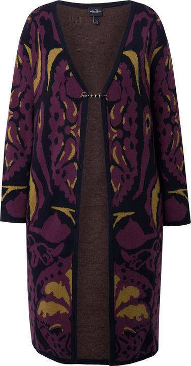 Actual product image Ulla Popken Long-Strickjacke, Ziernadel, V-Ausschnitt, Langarm (42, 44)