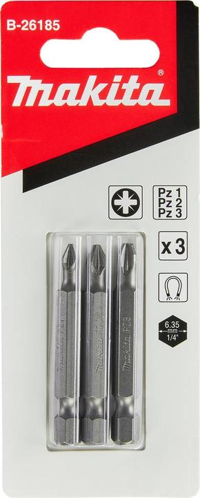 Produktbild Makita PZ Bit-Set 50mm 3tlg. (Kreuz Pozidriv PZ)