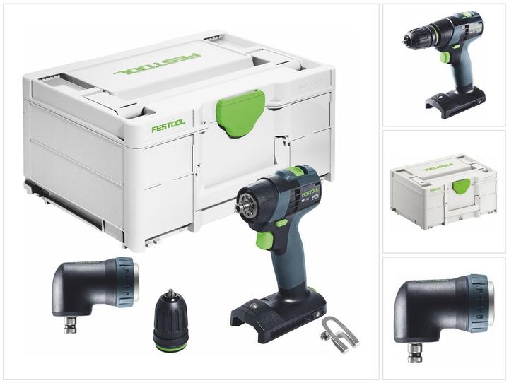 Actual product image Festool TXS 18-Basic cordless drill driver 18 V 40 Nm brushless + angle attachment + systainer - without (Drill driver)
