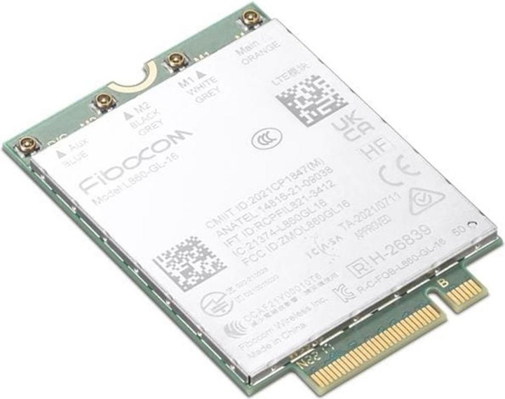 Actual product image Lenovo ThinkPad Fibocom L860-GL-16 4G LTE CAT16 M.2 WWAN Module for T14/P14s Gen (M.2 A Key)