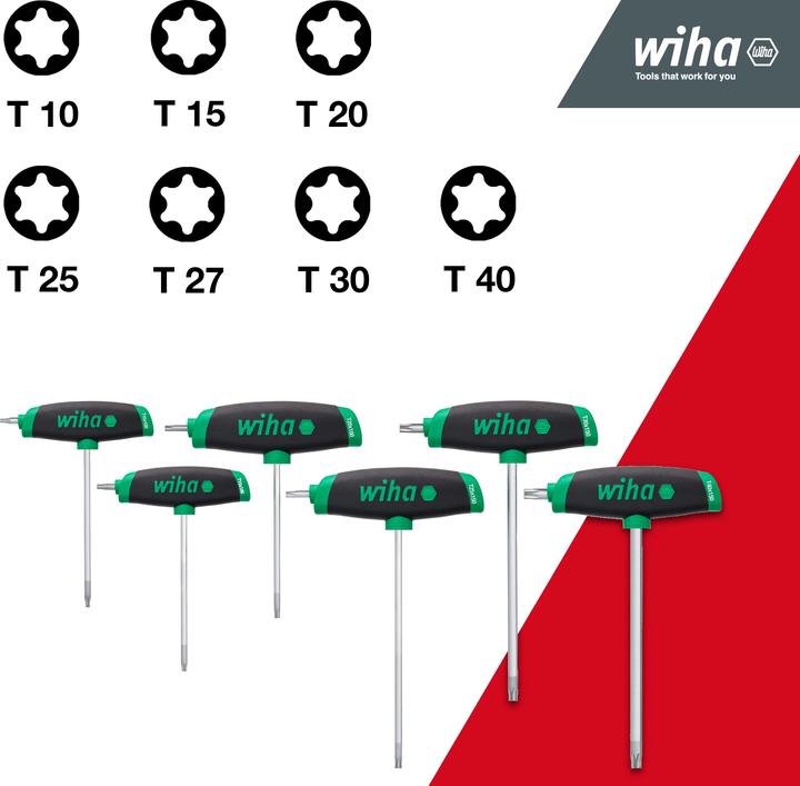 Productafbeelding Wiha L-sleutel met kruisgreepset ComfortGrip TORX®6 stuks met zijaandrijving