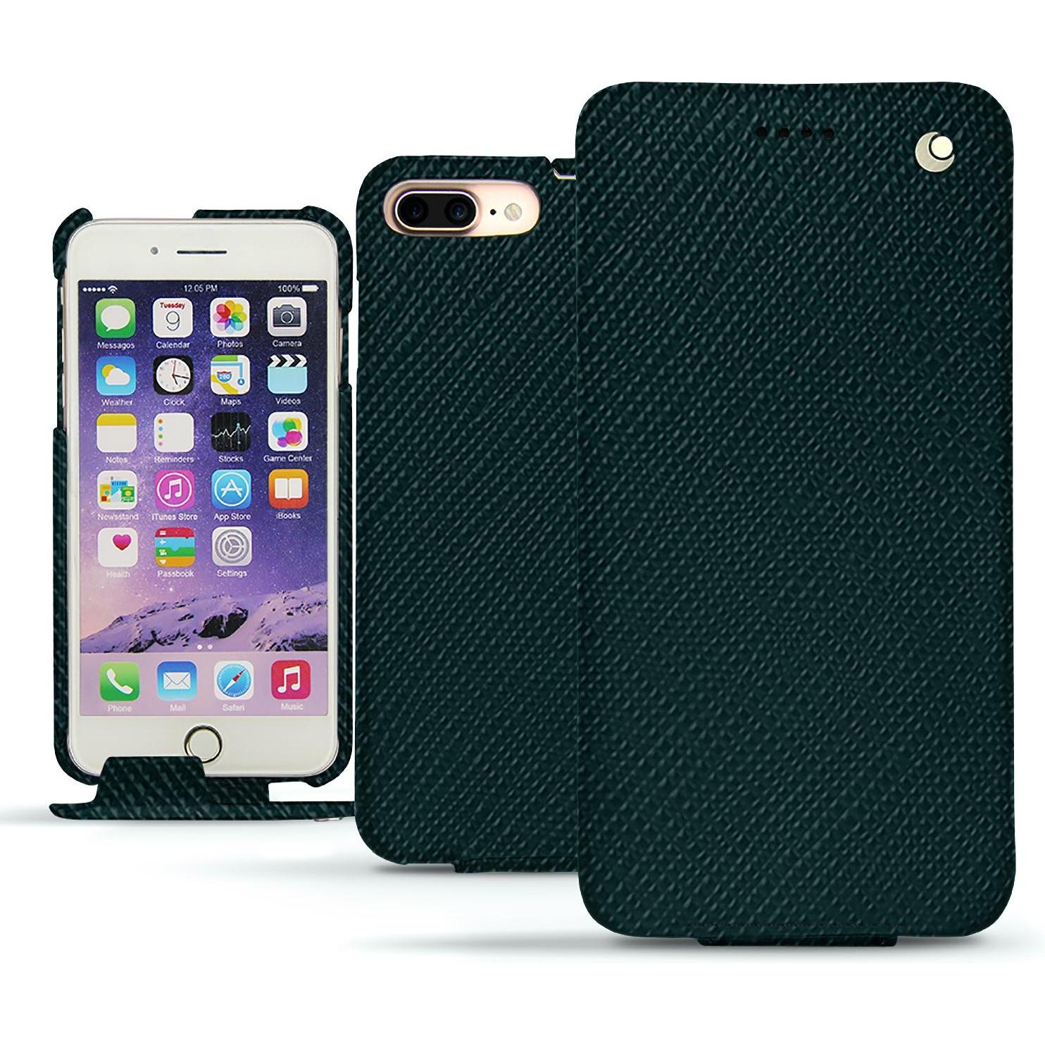 Noreve Lederschutzhülle vertikal (Apple iPhone 7 Plus), Smartphone Hülle, Grün