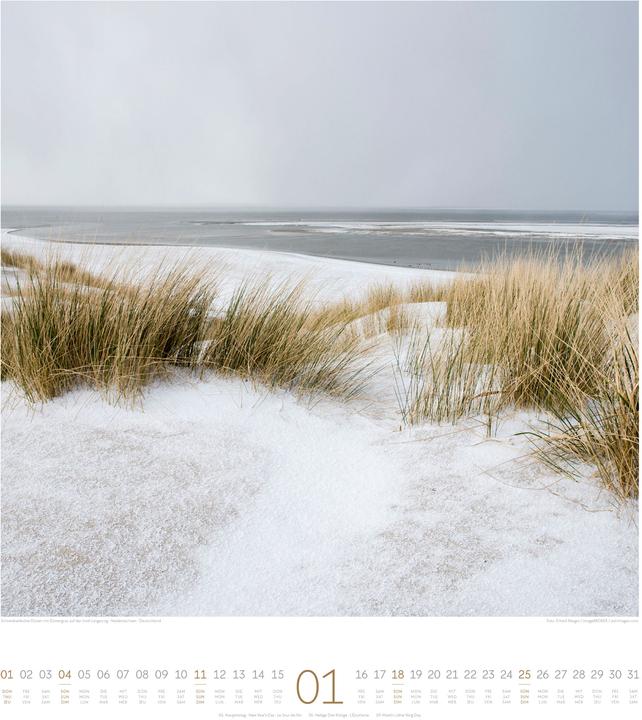 Image du produit Meeresstille Kalender 2026 (48 x 54 cm, Couverture rigide, Anglais, Français, Allemand)