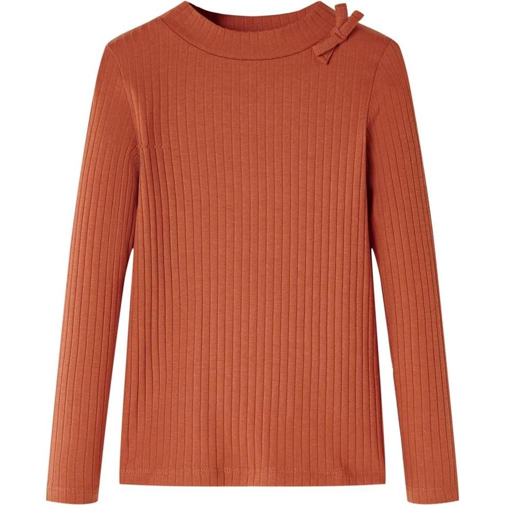 VidaXL, Jungen, Shirt, Kinder-Langarmshirt Cognac 128,Material: 95 % Baumwolle. 5, Braun, (128)