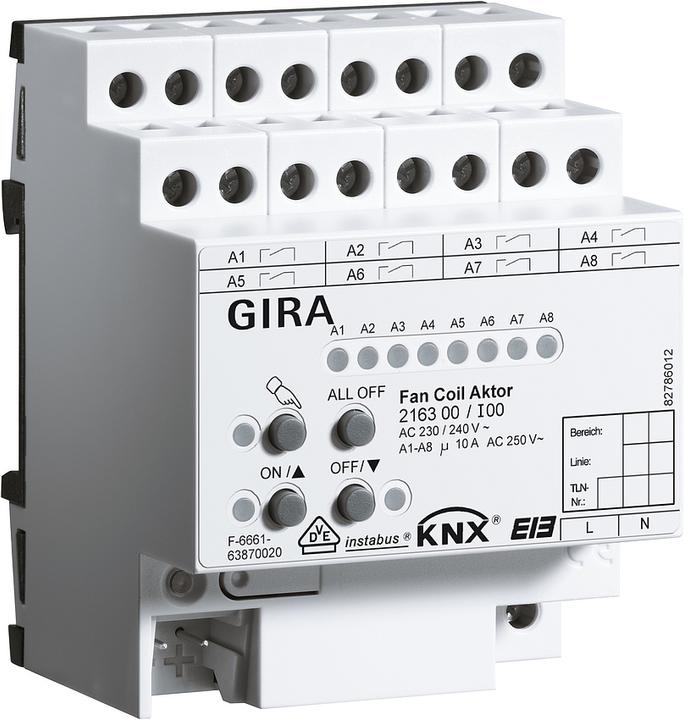 Actual product image Gira Fan Coil Actuator KNX REG 216300 (Switch actuator)