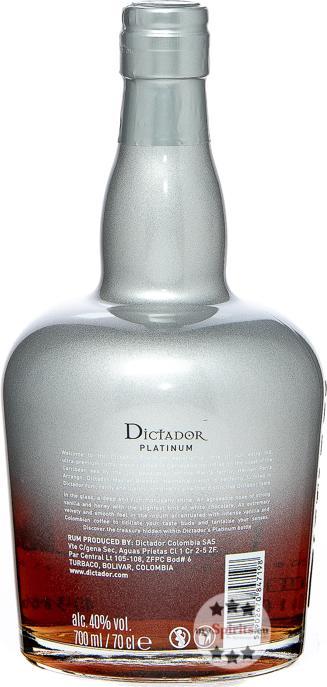 Produktbild Dictador Platinum 40% 70cl