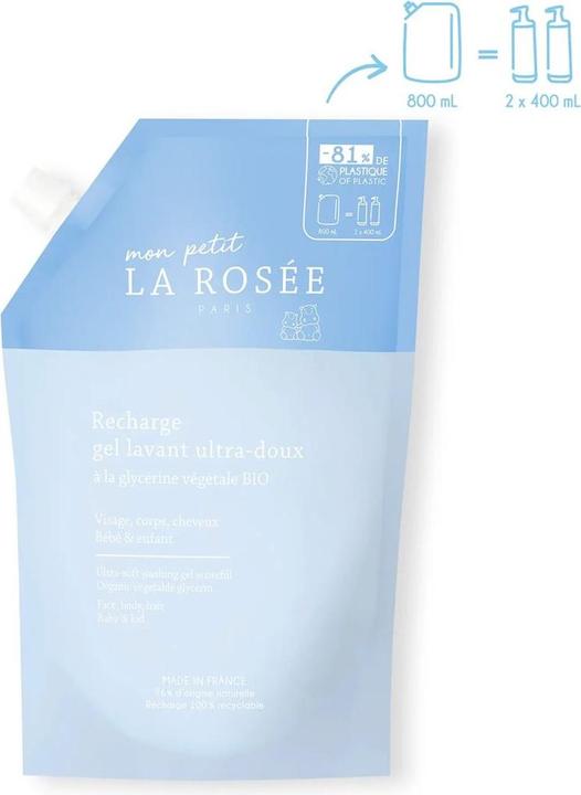 La Rosée gel lavant ultra-doux à la glycérine végétale écorecharge bio (400 ml)
