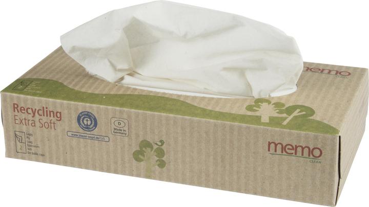 Produktbild Memo Paris Kosmetiktücher extra weich aus recyceltem Papier in Box - 100 Stück - Memo