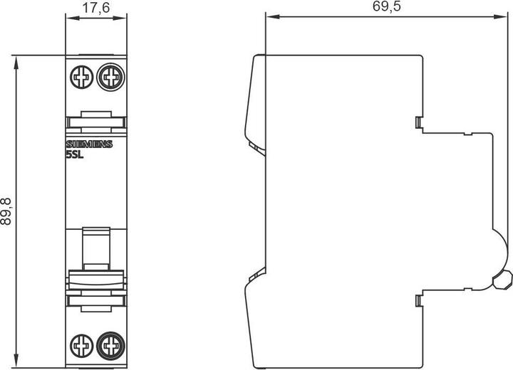 Produktbild Siemens MCB 1+N Pole Type B 6kA 16A 230V