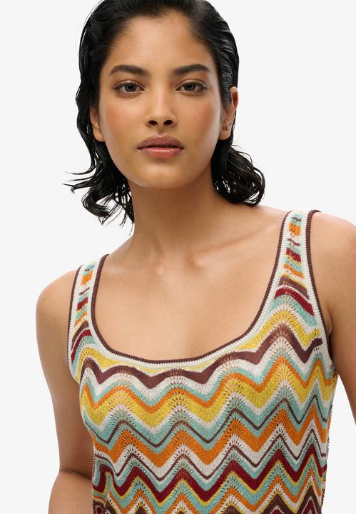 Image du produit Superdry Robe courte en maille zigzag (L)