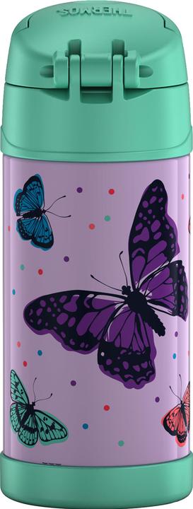 Actual product image Thermos Insulated drinking bottle FUNTAINER Straw Bottle Butterfly, 0.35 litre, double-walled stainless (0.35 l)