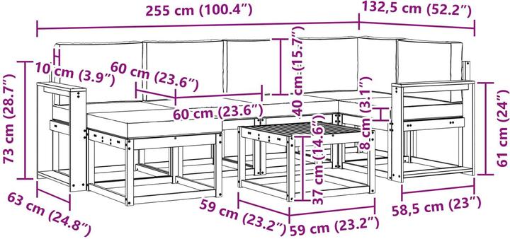 Produktbild vidaXL Outdoor-Sofa