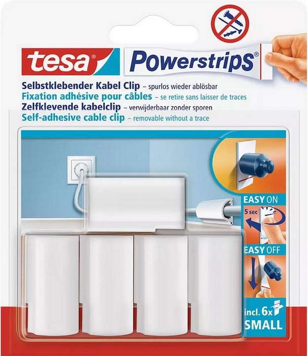 Actual product image tesa 3x Powerstrips cable clip