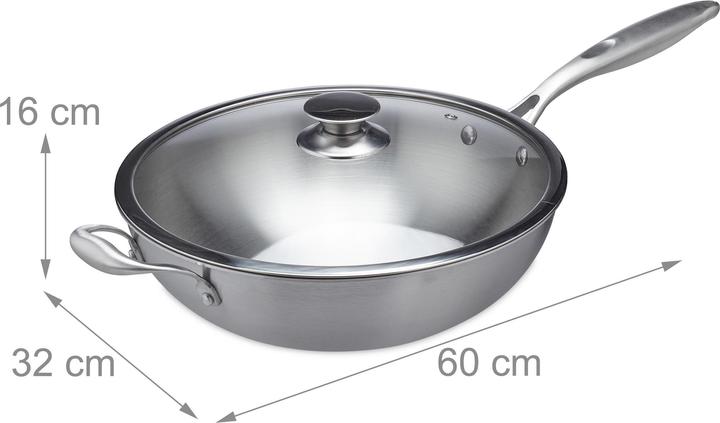 Produktbild Relaxdays Wok (Edelstahl, 30.50 x 16 cm)