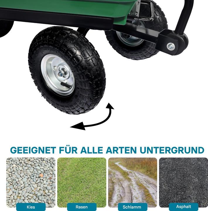 Actual product image Wiltec Garden trolley Tilting function 350kg Hand trolley 125l Hand trolley Transport trolley