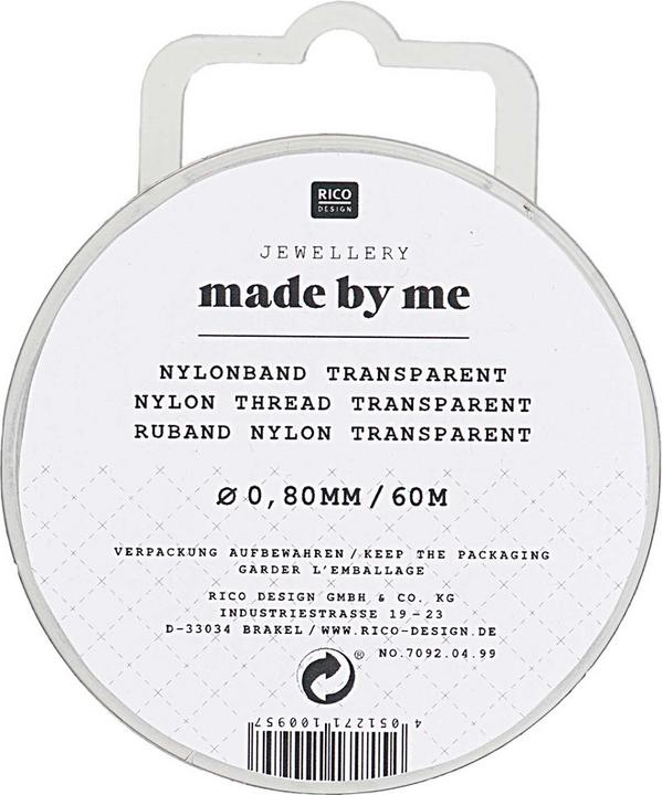Produktbild Rico Nylonband, transparent 0.8 mm, 60 m