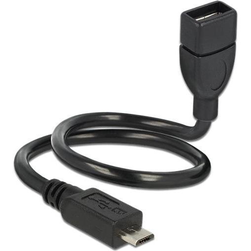 Delock USB2.0-Shape Adapterkabel MicroB-A, 35cm (0.35 m, USB 2.0), USB Kabel